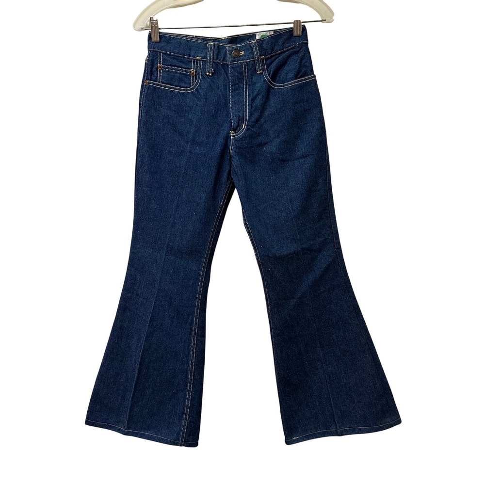 Vintage Texwood Dark Wash Flare Jeans High Rise 28x30 Lot 9101025E Blue Denim